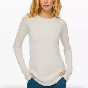 lululemon Light Merino Wool Sweater in Heathered Light Ivory